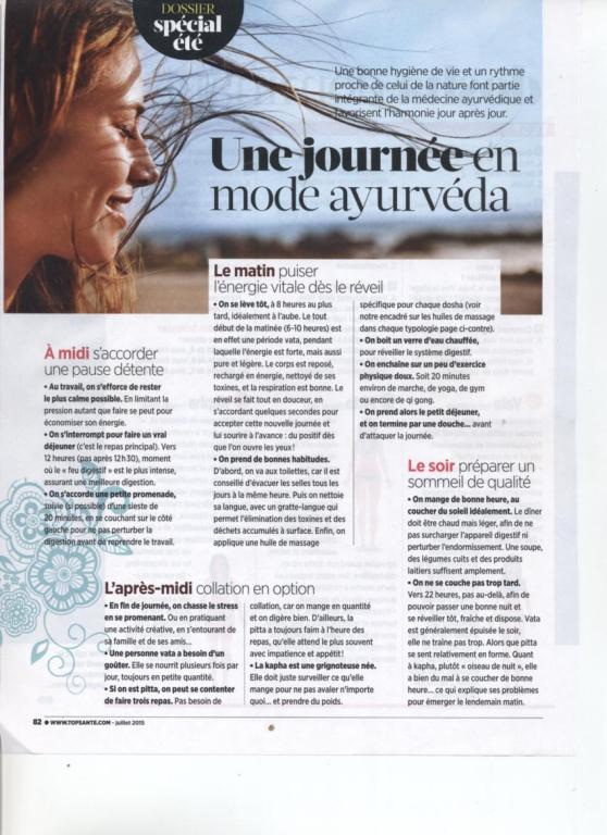 LA MEDECINE AYURVEDIQUE - TOP SANTE NO 298 JUILLET 2015 PAGE 4