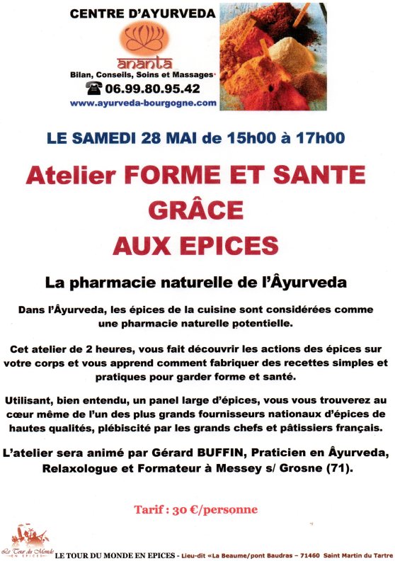 AFFICHE ATELIER EPICES ET FORMES MAI 2016