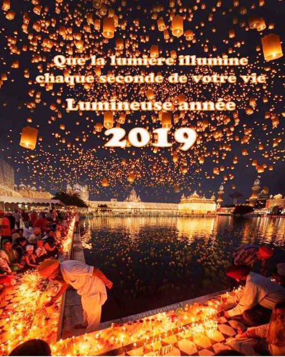 CARTE DE VOEUX 2019 avec temple Amrithsa